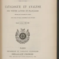 Miniature de Catalogues des thèses, 19e-20e siècles