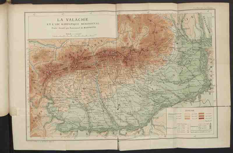 Carte de la Valachie extraite de la thèse ès lettres d'Emmanuel de Martonne