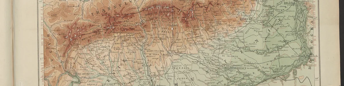 Carte de la Valachie extraite de la thèse ès lettres d'Emmanuel de Martonne