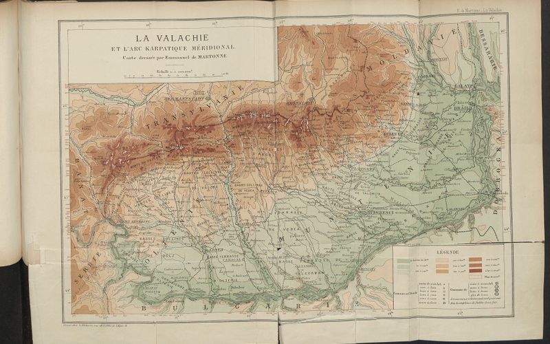 Carte de la Valachie extraite de la thèse ès lettres d'Emmanuel de Martonne