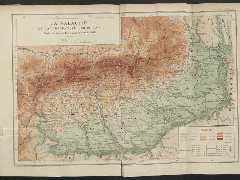 Carte de la Valachie extraite de la thèse ès lettres d'Emmanuel de Martonne
