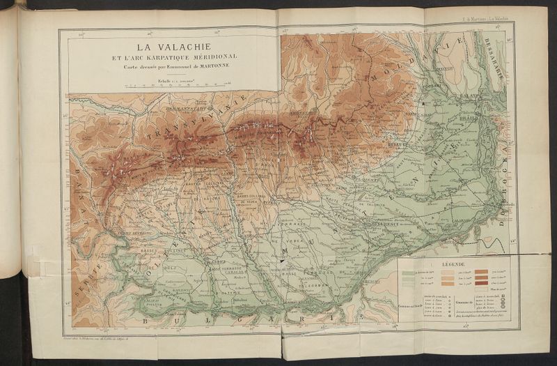 Carte de la Valachie extraite de la thèse ès lettres d'Emmanuel de Martonne
