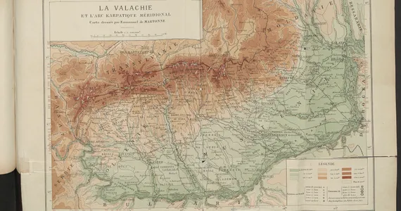 Carte de la Valachie extraite de la thèse ès lettres d'Emmanuel de Martonne