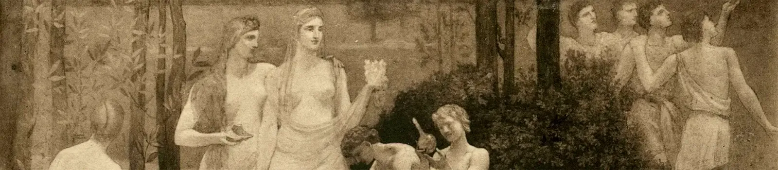 La Sorbonne. Le grand amphithéâtre : la fresque de Puvis de Chavannes (détail)