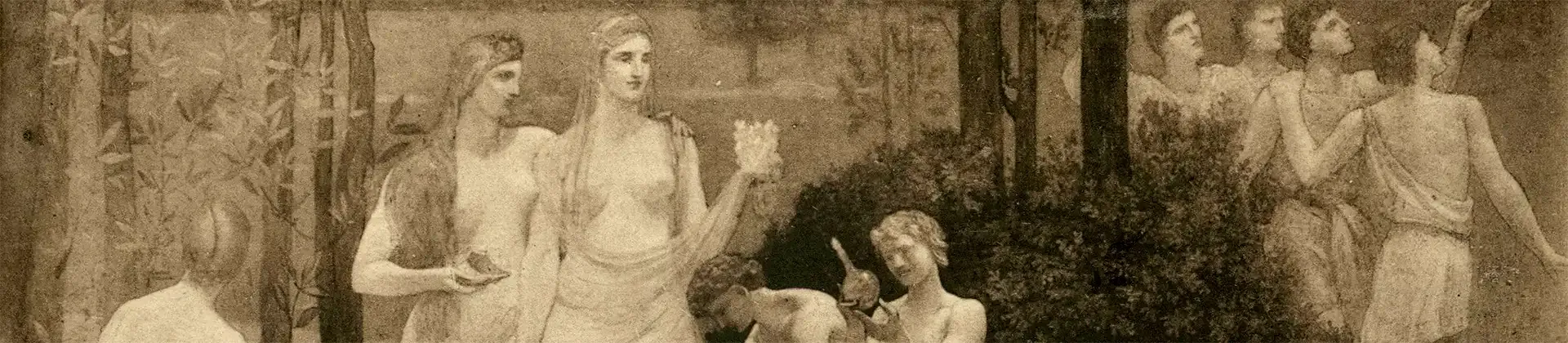 La Sorbonne. Le grand amphithéâtre : la fresque de Puvis de Chavannes (détail)