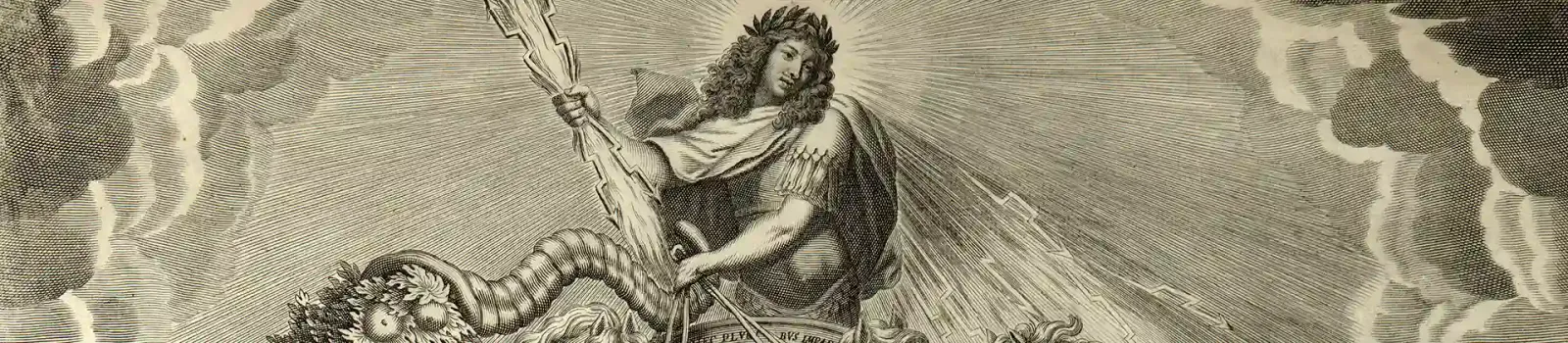 Louis XIV sur un quadrige terrasse les ennemis de la France
