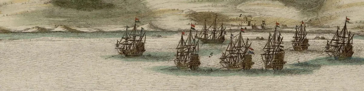 Détail d'une estampe du Cap de Bonne Espérance par Jacob van Meurs