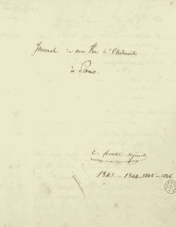 Page de garde du journal d'Émilien Montet-Noganets