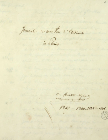 Page de garde du journal d'Émilien Montet-Noganets