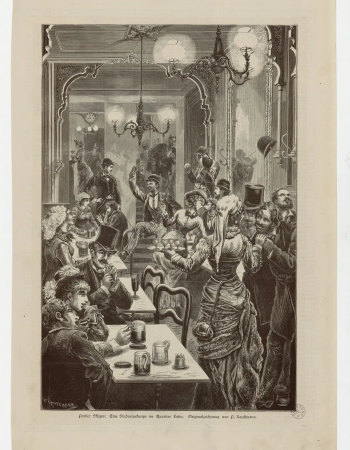 Esquisses parisiennes : bar étudiant du quartier latin (1880) de Paul-Adolphe Kauffmann
