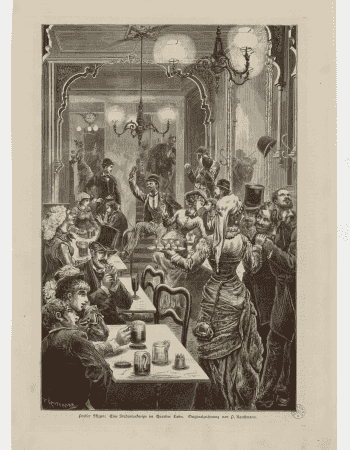 Esquisses parisiennes : bar étudiant du quartier latin (1880) de Paul-Adolphe Kauffmann