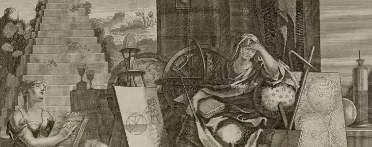 Portrait d'un universitaire du XIXe siècle dans sa bibliothèque