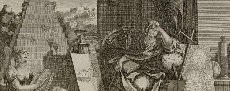 Portrait of a 19th-century scholar in his library