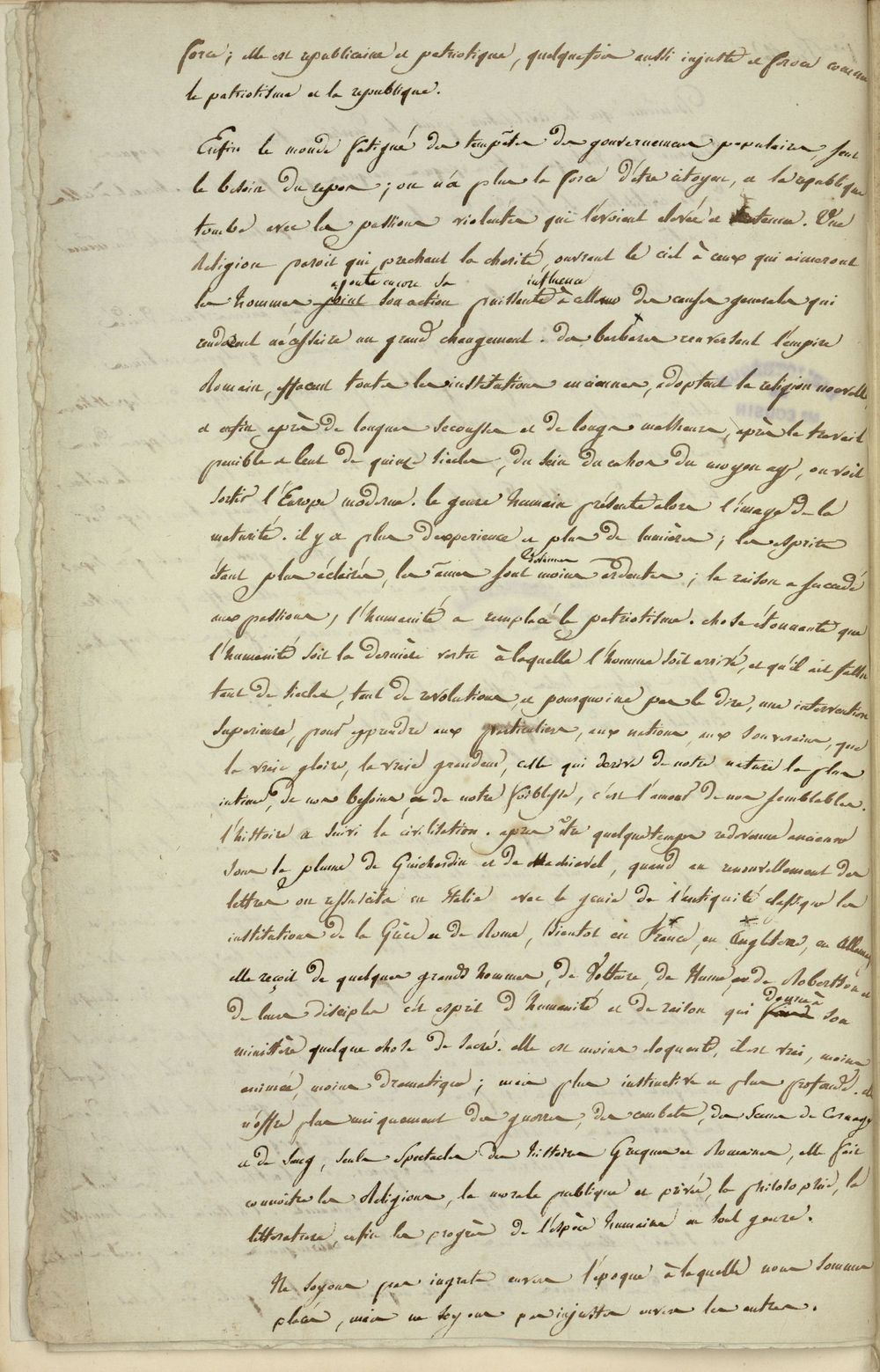 Manuscript page from the Thucydides thesis project.