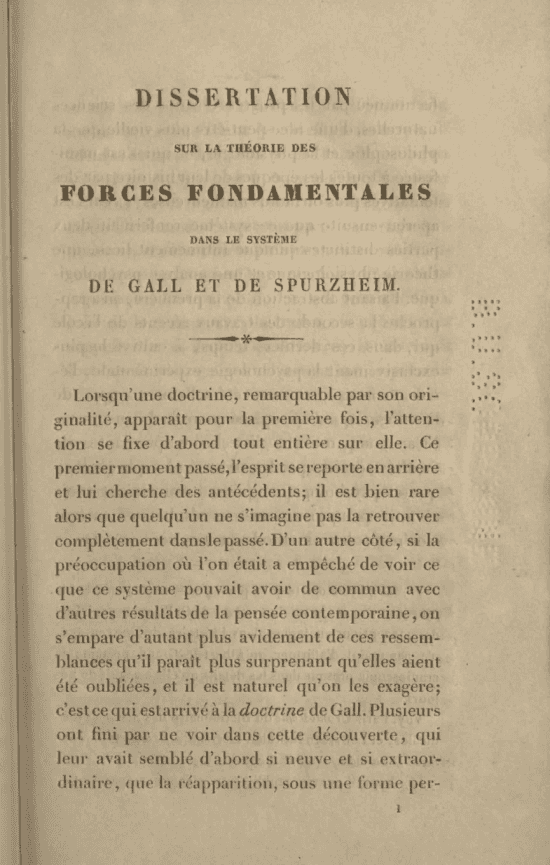 Première page de texte d'une thèse française imprimée.