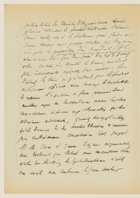 Page avec texte manuscrit à l'encre noire.