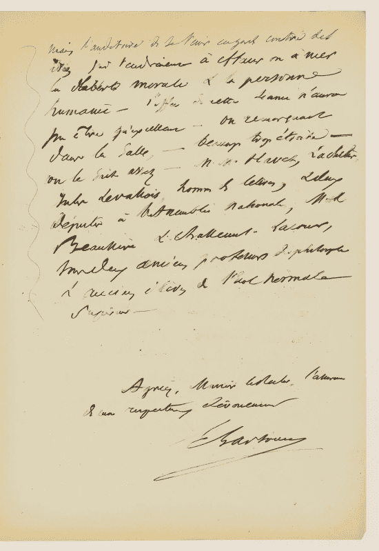Page avec texte manuscrit à l'encre noire.