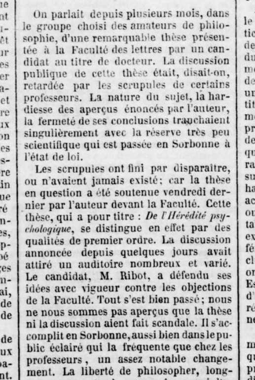 Partie d'une page de journal ancien.