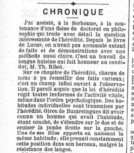 Partie d'une page de journal ancien.