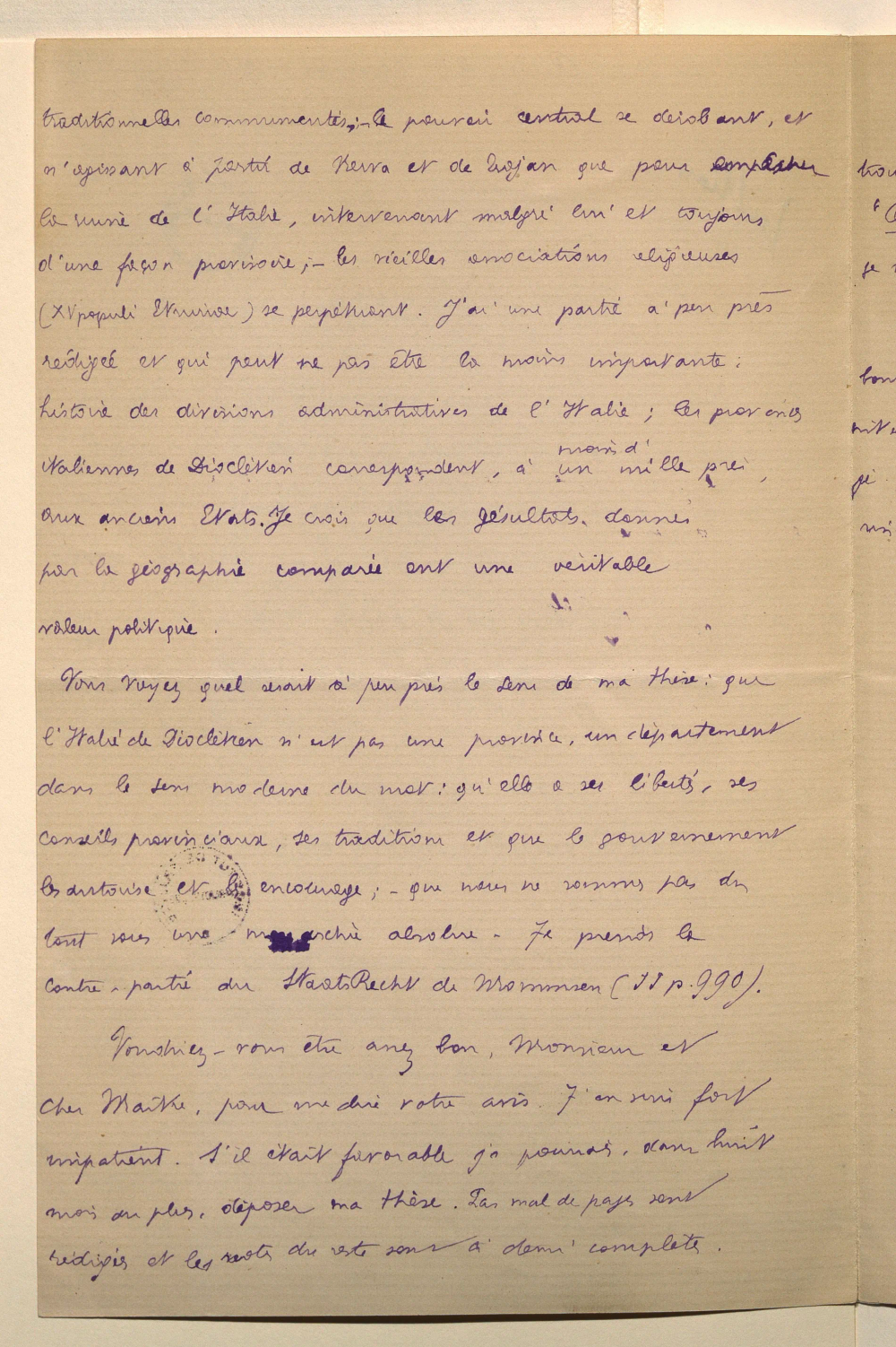 Handwritten letter, part 2.