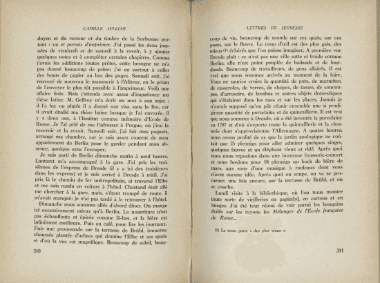 Pages 310 et 311 du livre présentant du texte imprimé.