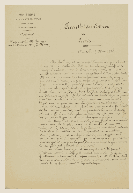 Lettre manuscrite partie 1.