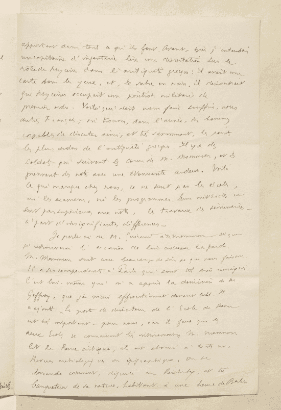 Troisième page d'une lettre manuscrite à l'encre noire.