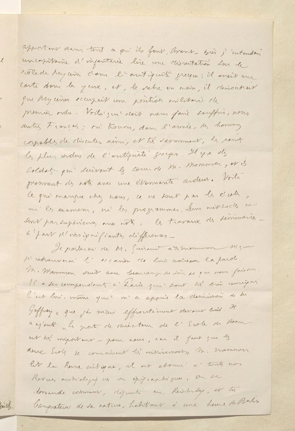 Third page of a handwritten letter in black ink.
