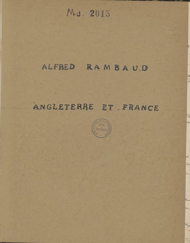 Alfred Rambaud. Angleterre et France : cours