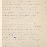 Deuxième page d'une lettre manuscrite écrite à l'encre bleue