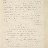 Troisième page d'une lettre manuscrite à l'encre noire